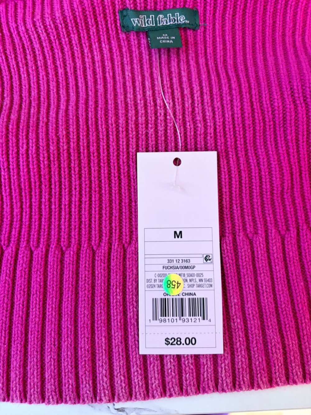 NWT Wild Fable Off-Shoulder Ribbed Zip-Front Sweater Cardigan - Hot Pink - Picture 6 of 10